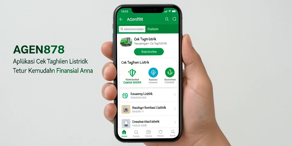 Tampilan antarmuka AGEN878 yang sederhana dan informatif untuk cek tagihan listrik.