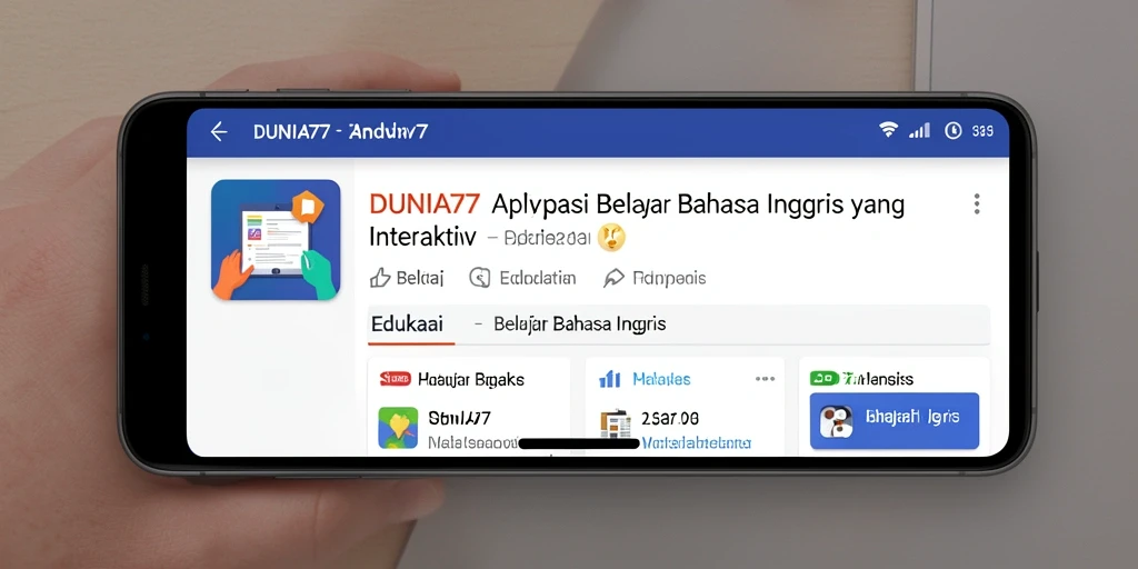 Antarmuka DUNIA77 yang intuitif untuk belajar Bahasa Inggris.