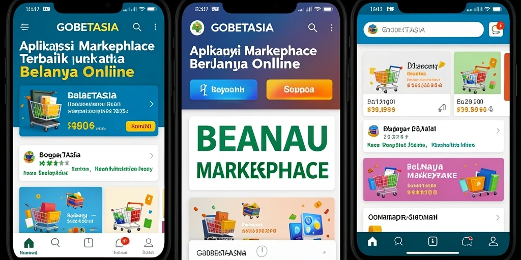 Screenshot antarmuka GOBETASIA yang menampilkan berbagai kategori belanja.