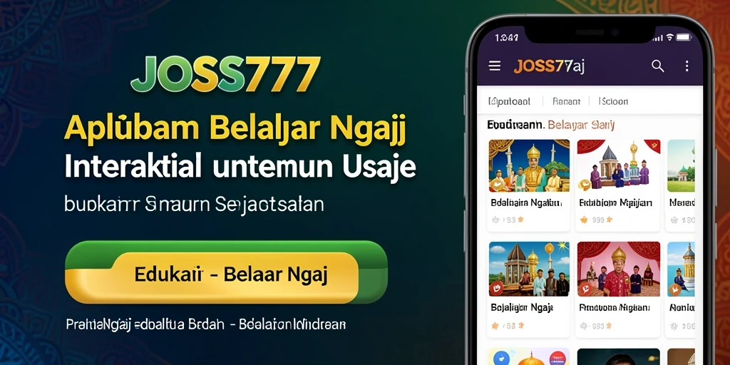 Antarmuka aplikasi JOSS777 yang ramah pengguna dan edukatif.