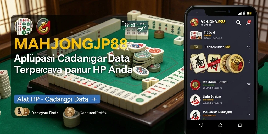 Screenshot MAHJONGJP88 menampilkan antarmuka pencadangan data yang sederhana.