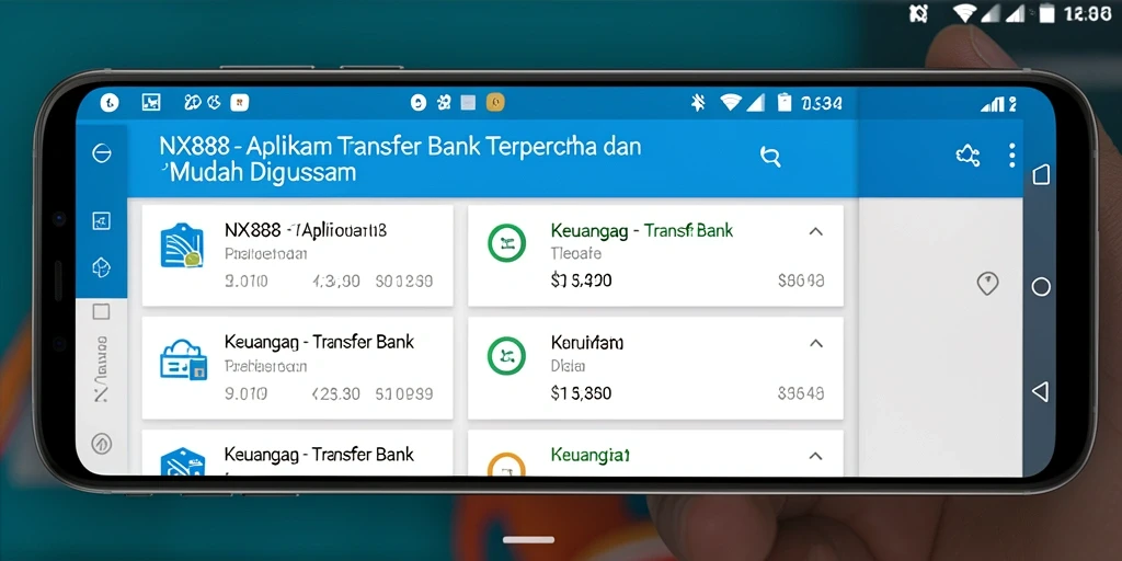 Tampilan antarmuka aplikasi NX888 untuk transaksi Transfer Bank.