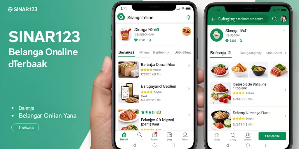 Antarmuka aplikasi SINAR123 untuk belanja online mudah digunakan.