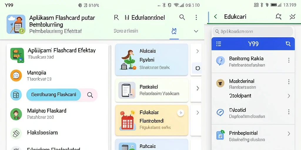Tampilan antarmuka modern Y89 dengan fitur kartu flash.